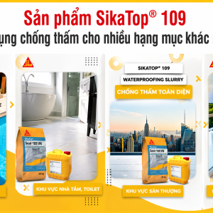 SikaTop 109 Seal VN – vữa chống thấm đàn hồi gốc xi măng - polyme, 2 thành phần	